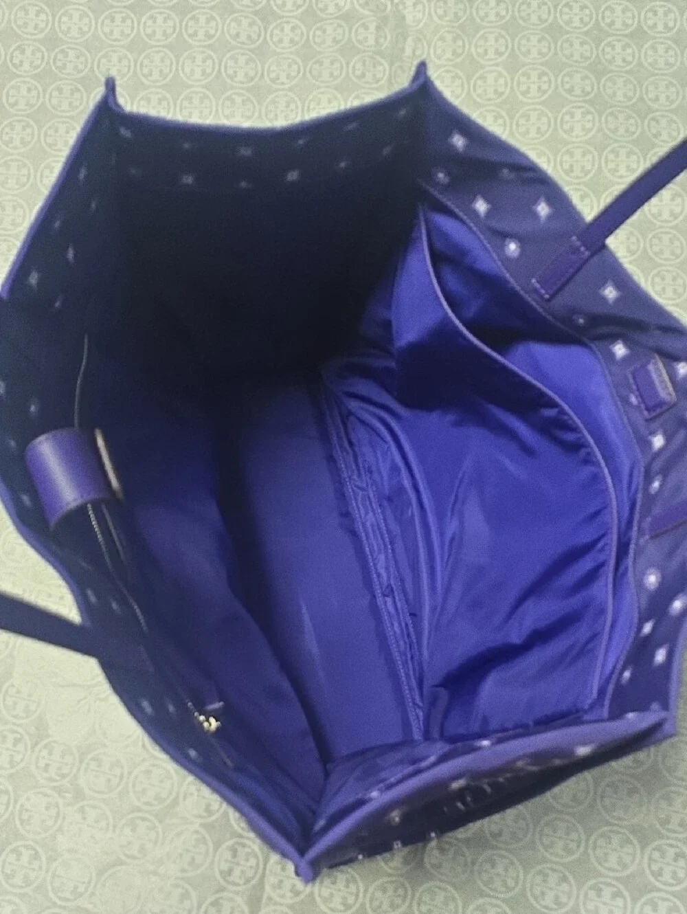 Tory Burch Purple Logo Medallion Tote